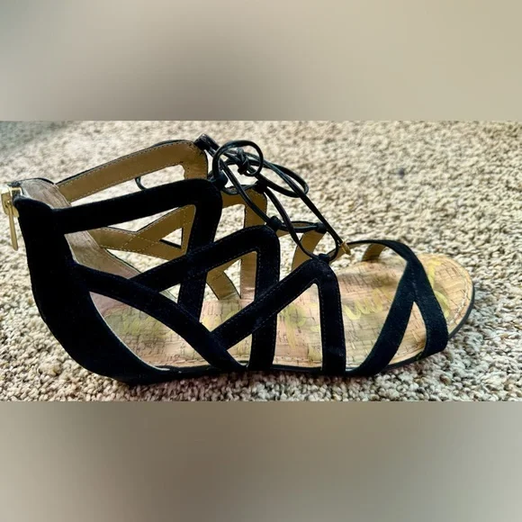 Sam Edelman Lace Up Sandals with Zipper - Picture 4 of 5